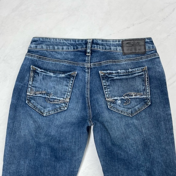 Silver Jeans Sam Distressed Straight Leg Jeans Size 27 - Picture 4 of 8